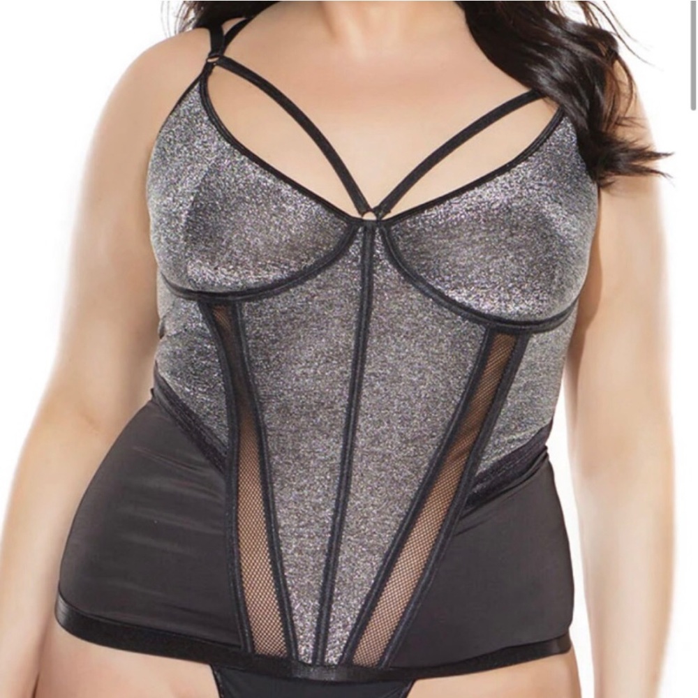 Coquette midnight shine bustier sz 3x/4x NWT
